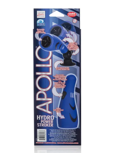 Apollo Hydro Power Stroker Vibrating Male Masturbator - Blue