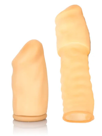 Smooth penis extension sleeve soft cock head 3-inch dick