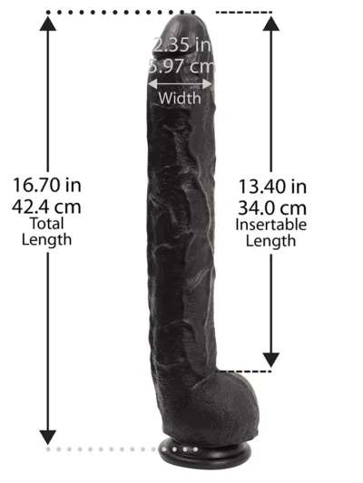 Dick Rambone Cock 17 inch Huge Realistic Black Dildo