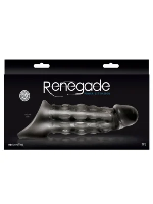 Renegade Power Penis Extension Sleeve Ribbed Penis Girth Enhancer - Clear