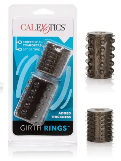 2 Cock Rings Girth Enhancer Penis Rings with Nubs & Ticklers