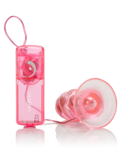 Tush Toy Anal Trainer Vibrating Butt Plug with Remote - Pink