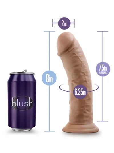 Thick 8 Inch Dildo Realistic Cock with Suction Cup - Mocha
