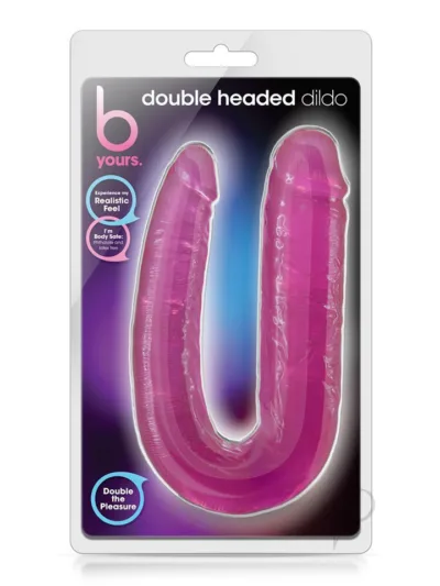 Double Headed Dildo U-shaped Double Penetration Sex Toy - Pink