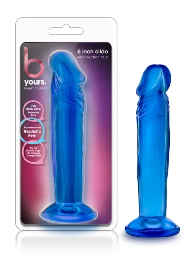 6 Inch Realistic Dildo Cock with Suction Cup - Blue