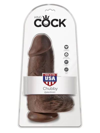 King Cock Chubby Huge Thick Dildo with Suction Cup - Brown