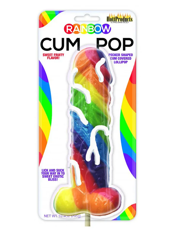 Rainbow Cum Pops Pecker Shaped Cum Covered Lollipop