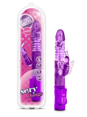 Rotating Thruster Vibrator with Butterfly Clit Stimulator