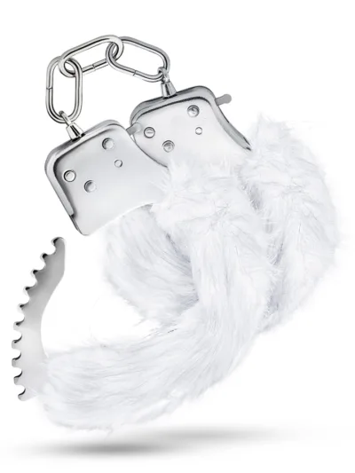 White Plush Fur Handcuffs Luxury Bondage & Fetish Toys