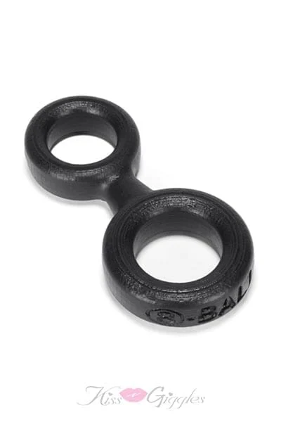 8-ball Cockring with Attached Ball-ring Oxballs - Black