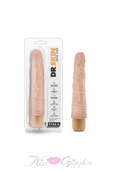 9 inch Realistic Wireless Vibrator with Veins and twist dial - Natural