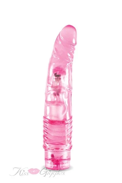 9 inch Realistic Wireless Vibrator with Veins and twist dial - Pink