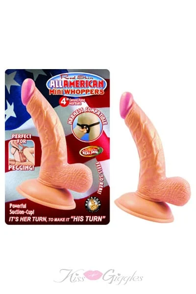 All American Mini Whoppers 4-Inch Curved Dong With Balls