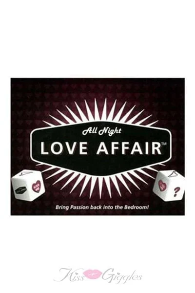 All night love affair couples romantic card and dice game