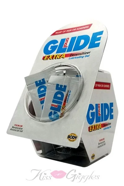 Anal Glide Extra Anal Desensitizer Lubricating Gel - 50pc Display Bowl