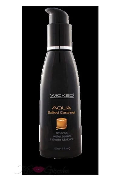 Aqua Salted Caramel Flavored Water-based Intimate Lubricant 2 Oz.