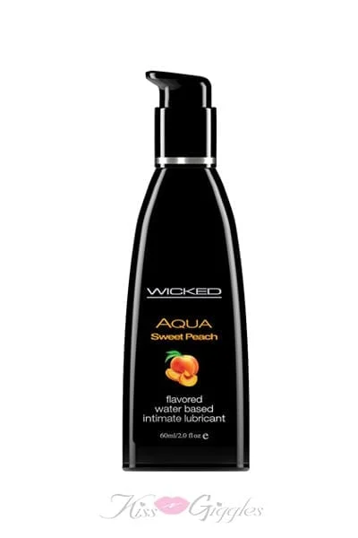 Aqua Sweet Peach Flavored Water Based Lubricant - 2 Oz. / 60 ml