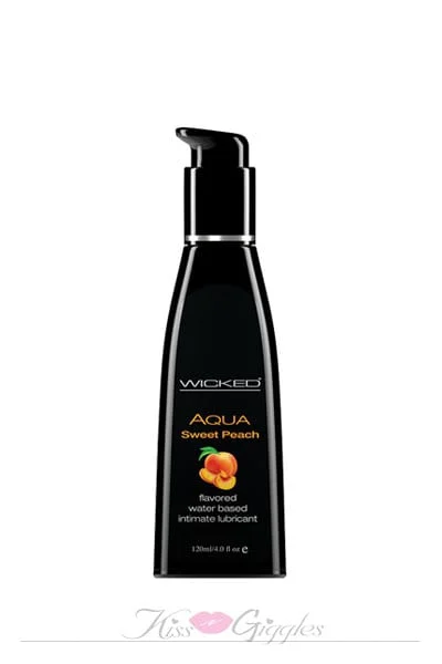 Aqua Sweet Peach Flavored Water Based Lubricant - 4 Oz. / 120 ml