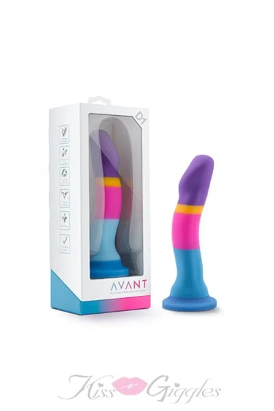 7.5 Inch Colorful Curves Broad Head Dildo with Suction Cup Base