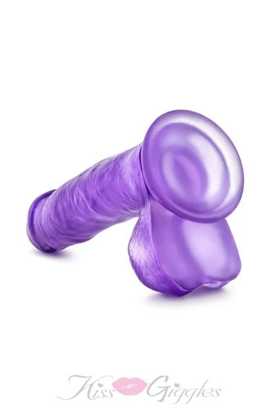 B Yours Sweet N' Hard 1 Suction Mounted Dildo with Balls - Purple