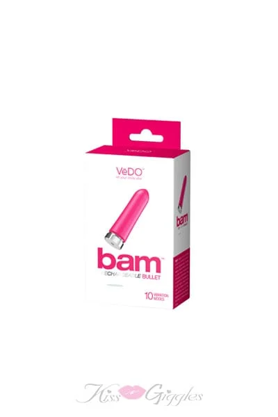 Bam Rechargeable Bullet - Hot in Bed Pink