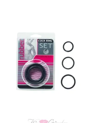 Rubber Cock Ring Extended Erection Rings 3-Piece Set