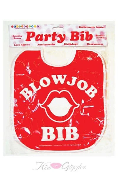 Blowjob Bib with Open Mouth Print Oral Sex Party Bib