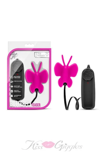 Butterfly teaser bullet remote controlled clit stimulator - fuschia