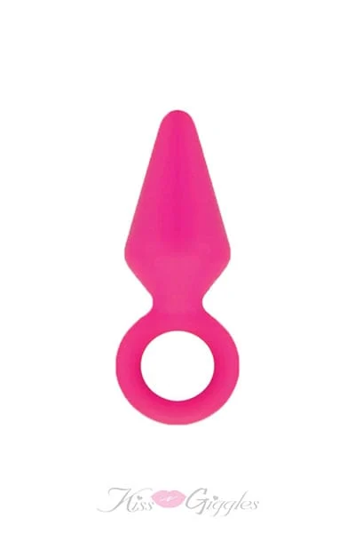 Smooth silicone butt plug candy rimmer - color fuchsia