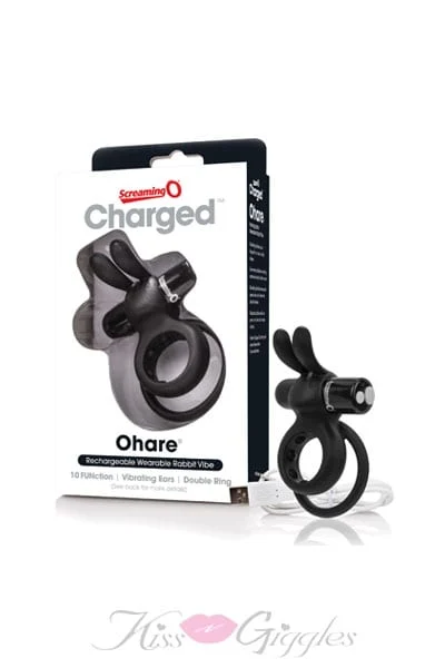Ohare cockrings w/dual straps - double-ring design - black