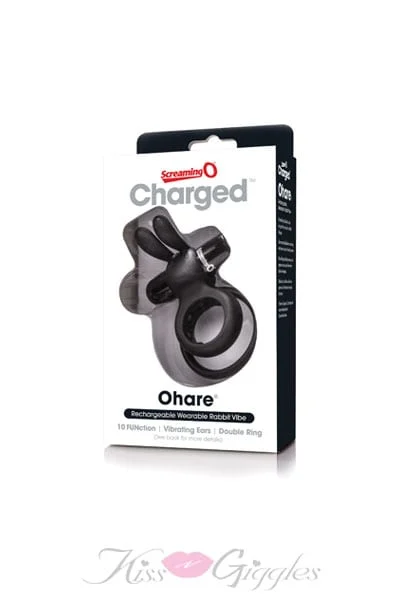 Ohare cockrings w/dual straps - double-ring design - black