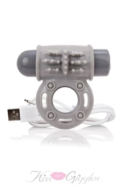 Charged Owow Rechargeable Viberating Cock Ring - Grey