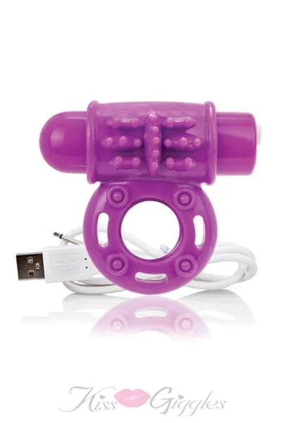 Charged Owow Rechargeable Viberating Cock Ring - Purple