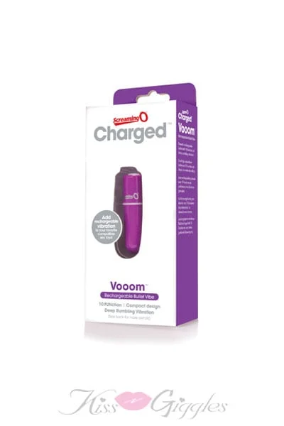 Charged vooom rechargeable bullet vibe and clit stimulator - 12 pcs