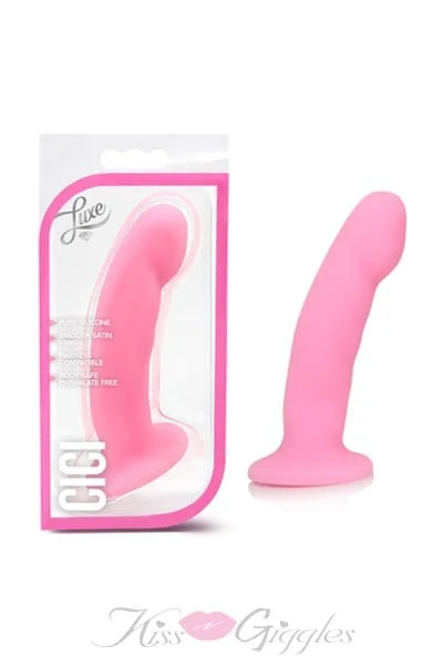 Slim g-spot dildo strap on dong satin smooth finish - pink