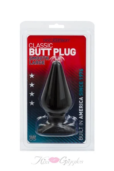 Classic Butt Plug - Smooth Anal Toys - Size Large - Color Black