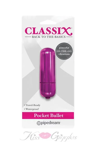 Classix Pocket Bullet Vibrator Clitoral Stimulator - Pink