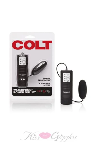 Colt waterproof power bullet - rubber controller with 4 speeds - black