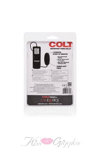 Colt waterproof power bullet - rubber controller with 4 speeds - black