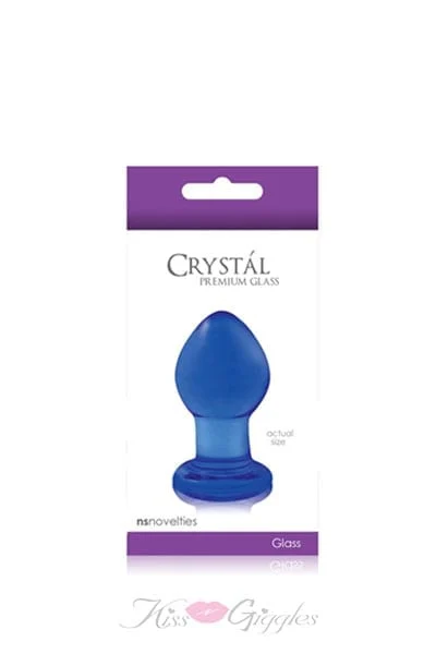 Crystal Premium Glass Plug - Small - Blue