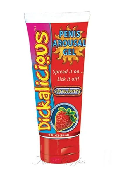 Dickalicious Penis Arousal Gel Strawberry - 2 oz.