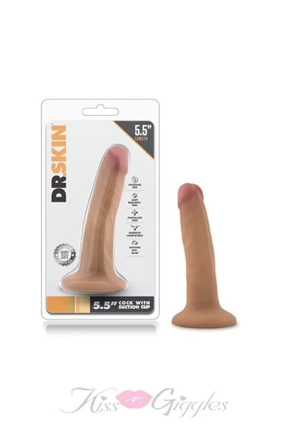 Dr. Skin 5.5 Inch Suction Cup Dildo Realistic Looking Cock - Mocha