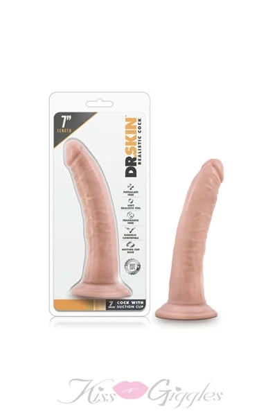 Dr. Skin 7 Inch Suction Cup Realistic Cock Dildo - Vanilla