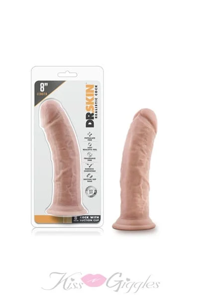 Dr. Skin - 8 Inch Realistic Cock Dildo with Suction Cup - Vanilla