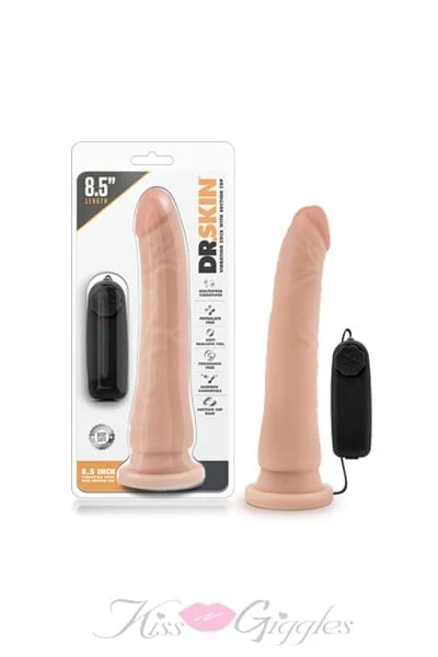 Dr. Skin 8.5 Inch Vibrating Realistic Cock with Suction Cup - Vanilla