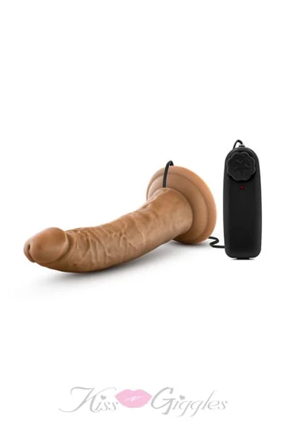 Dr. Skin - dr. Dave - 7 inch vibrating cock with suction cup - mocha