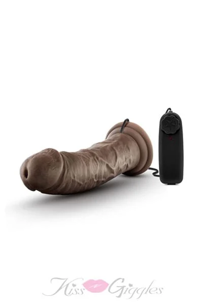 Dr. Skin - 8 inch vibrating cock with suction cup - chocolate