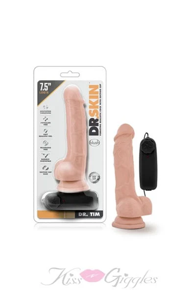 Dr. Skin - 7.5 Inch Vibrating Cock with Suction Cup - Vanilla