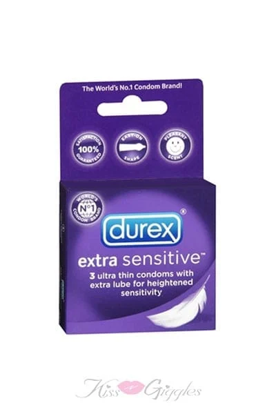 Durex Extra Sensitive Condoms with Extra Lube - 3 Pack
