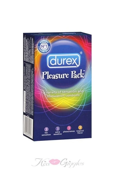 Durex Pleasure Pack Condoms Lubricated Variety Pack 12 Pack
